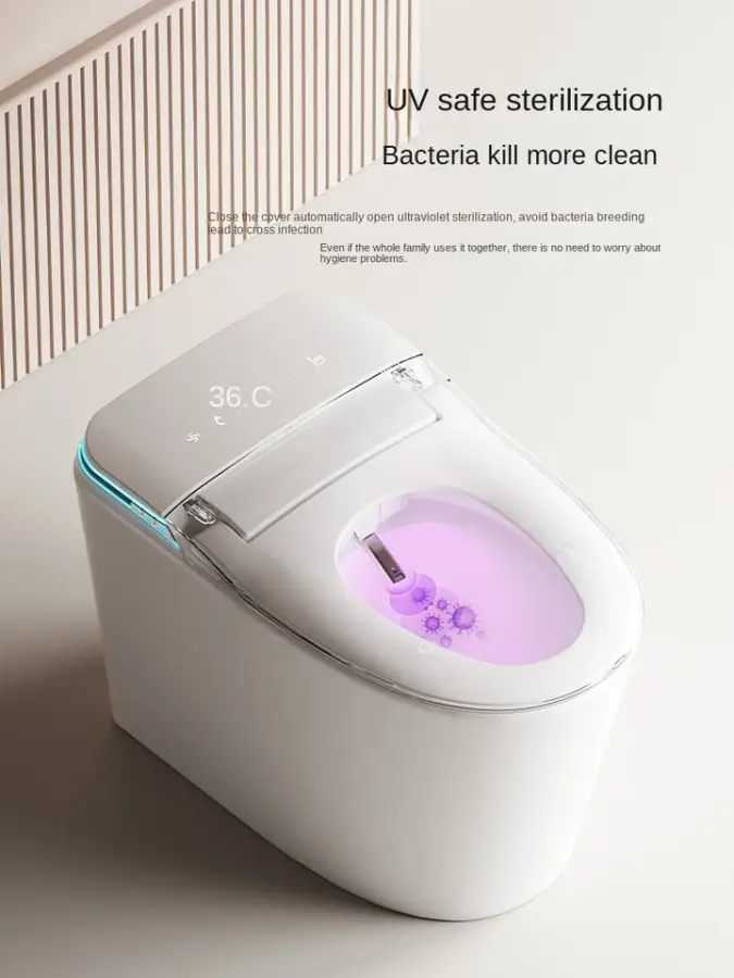 Modern Intelligent Square One Piece Ceramic Smart Remote Control Advanced S-Trap Electric Automatic Flush Bidet Seat Heating — image 5