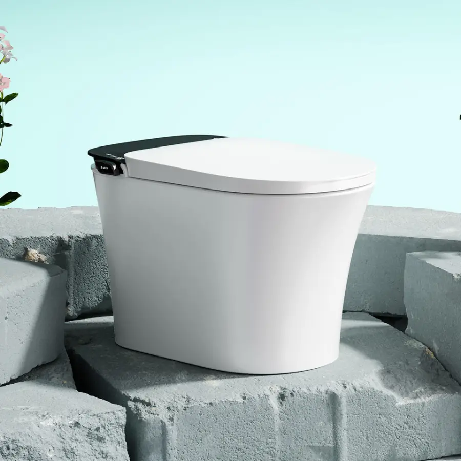 Multicolor Modern Design HD Display Intelligent Elongated Ceramic Floor Mounted Automatic Smart Toilet with Remote Contr — view 1