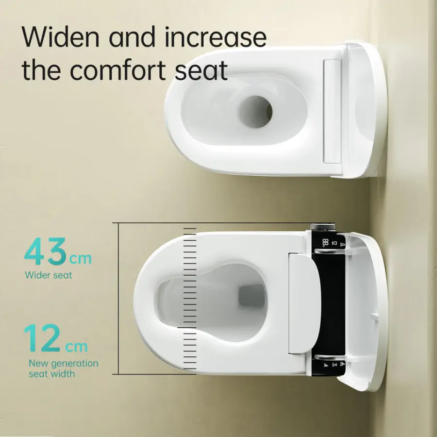 Multicolor Modern Design HD Display Intelligent Elongated Ceramic Floor Mounted Automatic Smart Toilet with Remote Control — image 4