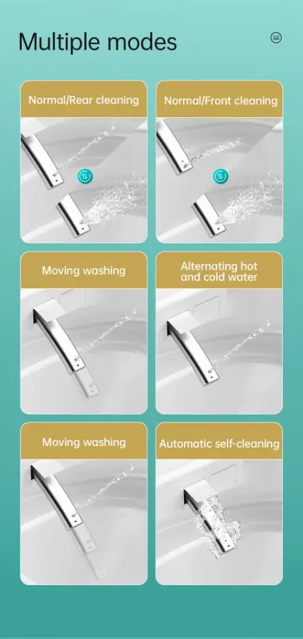 Multicolor Modern Design HD Display Intelligent Elongated Ceramic Floor Mounted Automatic Smart Toilet with Remote Control — image 5