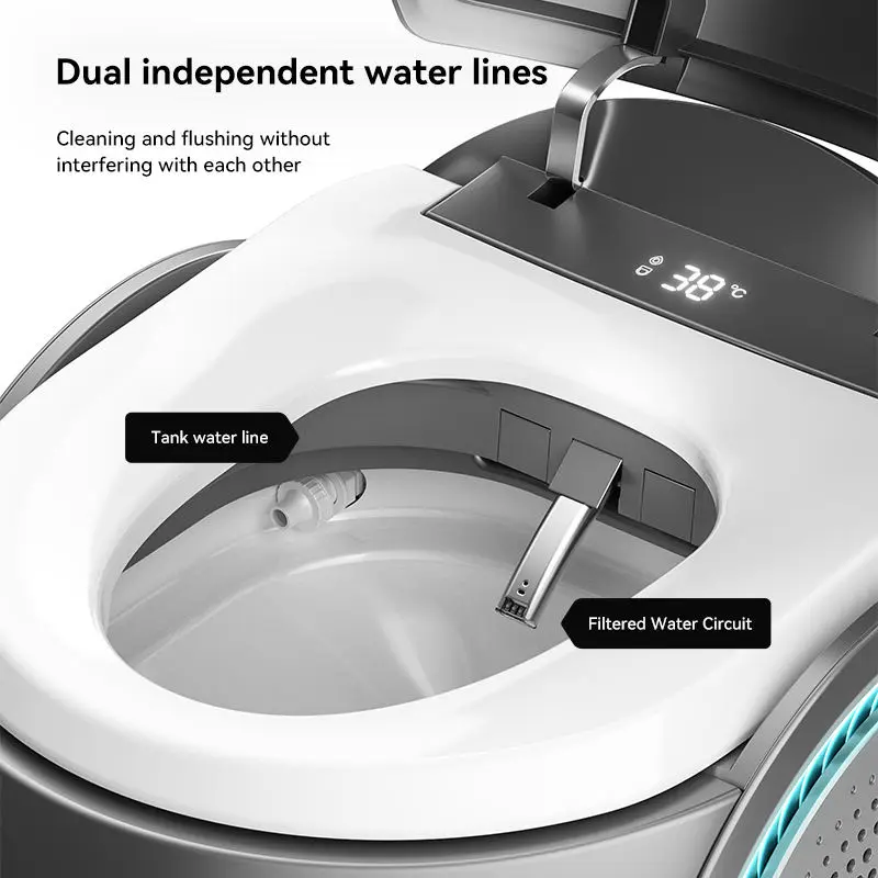 2025 Newest Design Egg Shape Customize Colors Music Sound Control Automatic Intelligent Ceramic Integrated Smart Toilet — image 5