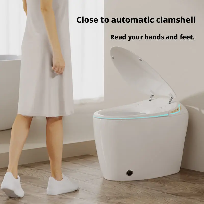 All One Fully Automatic S-Trap Remote Control Dual-Flush Round Home Use Smart Bidet Wc Sensor Toilet Heating Automatic Oem — image 3