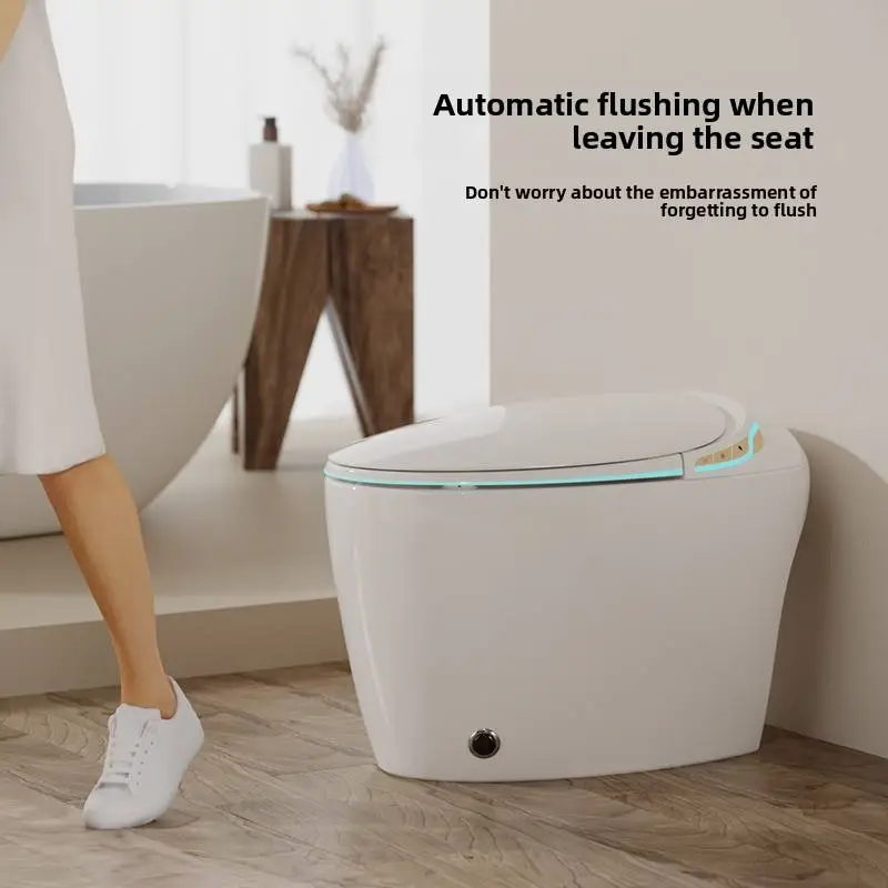 All One Fully Automatic S-Trap Remote Control Dual-Flush Round Home Use Smart Bidet Wc Sensor Toilet Heating Automatic Oem — image 4