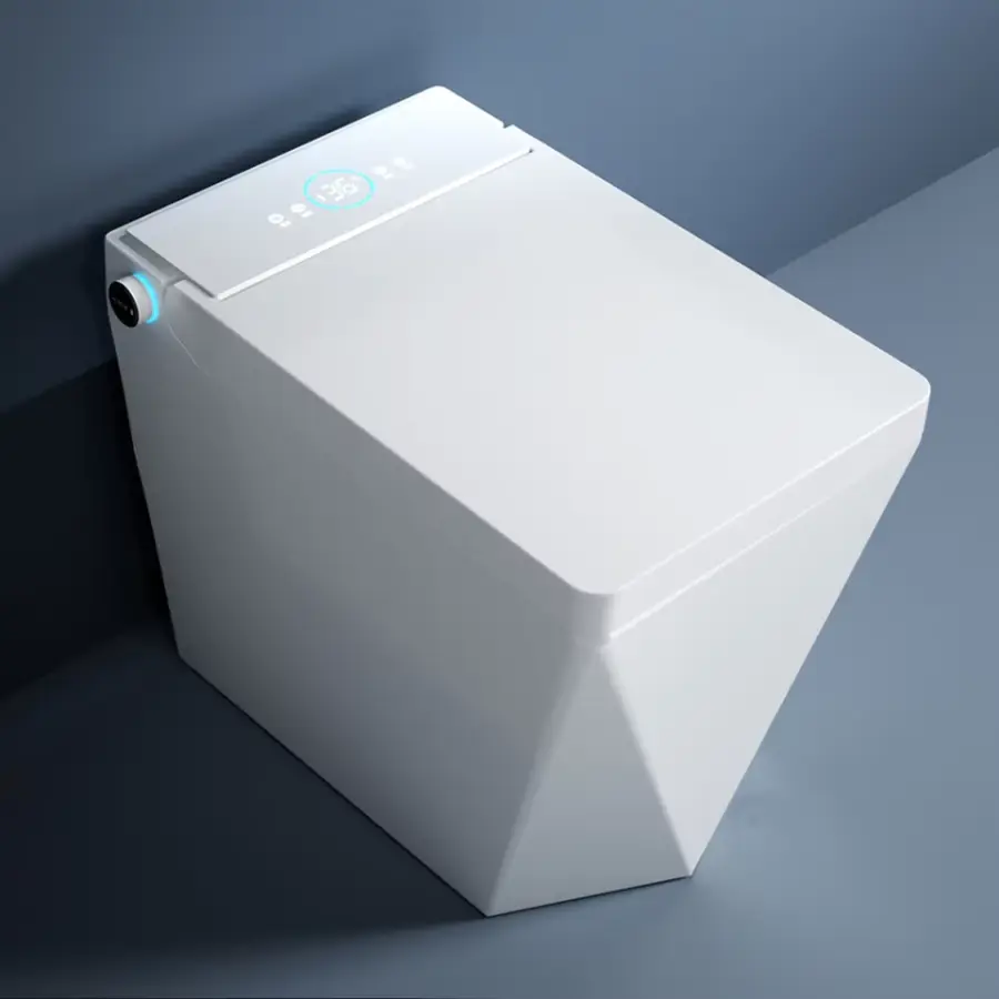 High End Floor Mounted Elongated Matte Black Automatic Flush Electric Toilet Remote Control Ceramic Intelligent Smart To — view 1