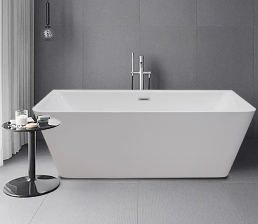 Hot Selling Natural Portable Modern Soaking Bathroom Tubs Spa Freestanding Acrylic Bathtub Hotel Customized Polish Accessory — image 3