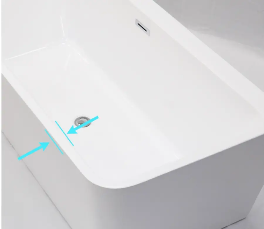 Hot Selling Natural Portable Modern Soaking Bathroom Tubs Spa Freestanding Acrylic Bathtub Hotel Customized Polish Accessory — image 4