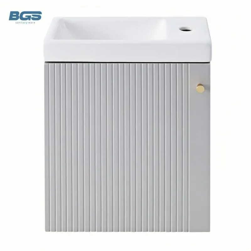 Wholesale Modern Luxury Wooden Bathroom Vanity Cabinet with Wall-Mounted Ceramic Basin and Mirror Included 2025 Hot Sale — view 2