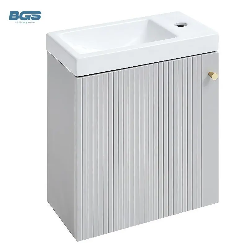 Wholesale Modern Luxury Wooden Bathroom Vanity Cabinet with Wall-Mounted Ceramic Basin and Mirror Included 2025 Hot Sale — view 4