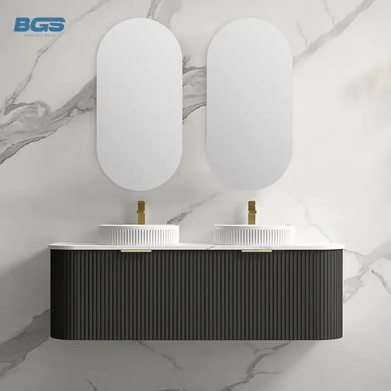 New Modern Cream All-In-One Wall-Mounted Basin Cabinet for Small Apartment Bathroom Eco-Friendly Durable Moisture-Proof Ceramic — image 5