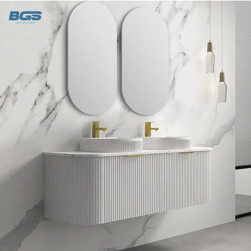 Latest Bathroom Vanity Units With Sink Cabinet Wall Hung Waterproof Bathroom Cabinet Set Factory WholeSale — view 1