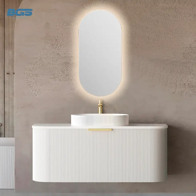Latest Bathroom Vanity Units With Sink Cabinet Wall Hung Waterproof Bathroom Cabinet Set Factory WholeSale — view 3
