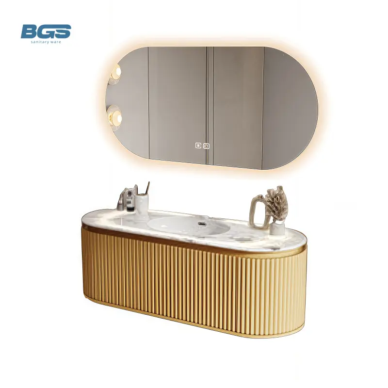 PVC White Single Basin Design Apartment/hotel/bathroom Bathroom Furniture Set — image 4