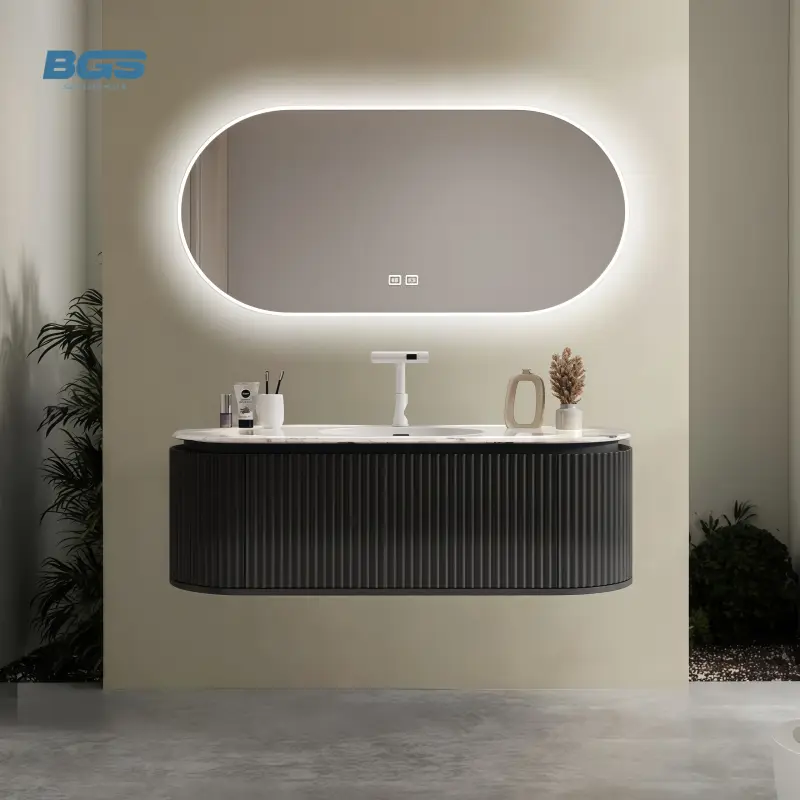 PVC White Single Basin Design Apartment/hotel/bathroom Bathroom Furniture Set — image 6