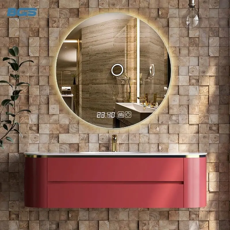 BGS European Style Modern Floating Bathroom Vanity Cabinet Set with Rectangle Wall Mounted 2 Years Accessory Mirror — image 3