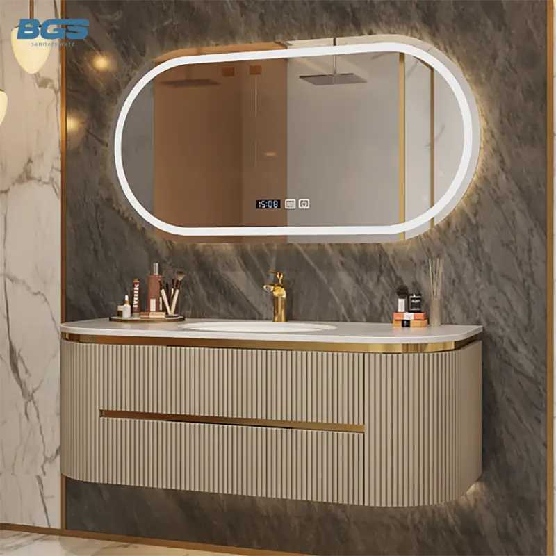 BGS European Style Modern Floating Bathroom Vanity Cabinet Set with Rectangle Wall Mounted 2 Years Accessory Mirror — image 5