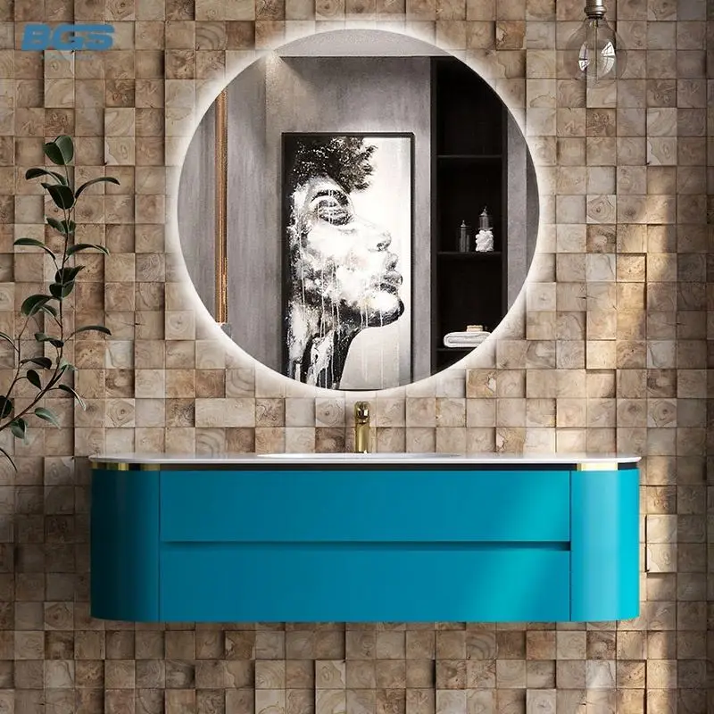 BGS European Style Modern Floating Bathroom Vanity Cabinet Set with Rectangle Wall Mounted 2 Years Accessory Mirror — image 7