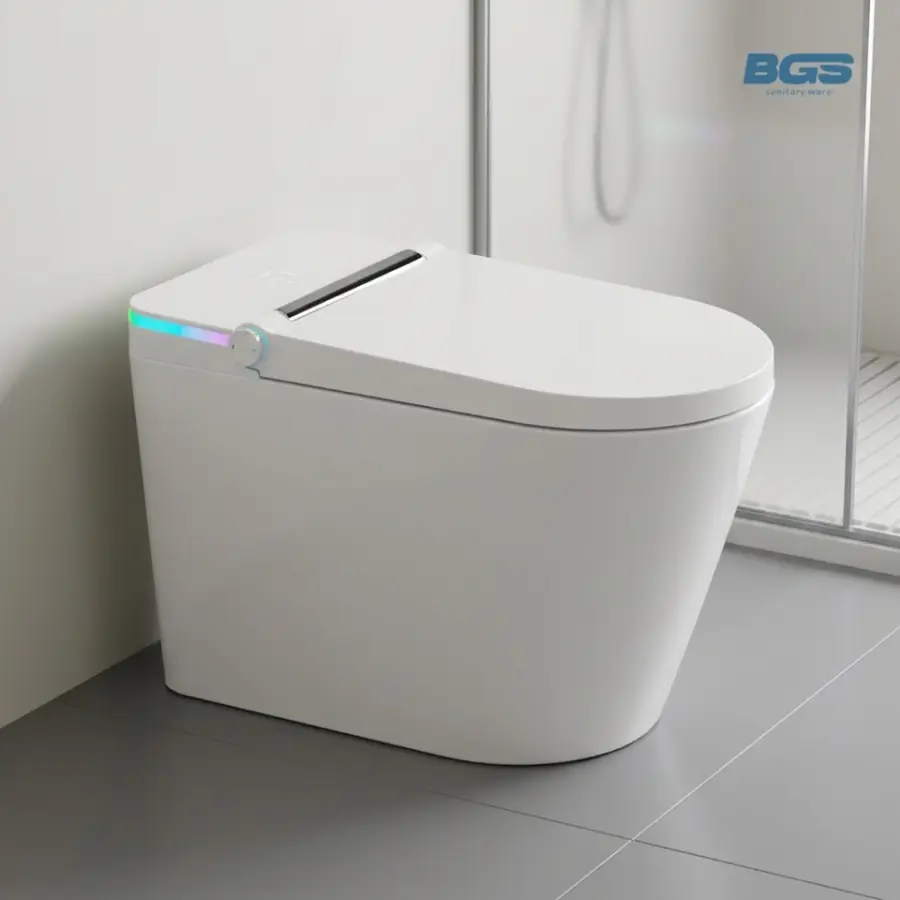 Intelligent Smart Toilet with Automatic Sensor Ceramic Bowl and Electronic Flush Featuring P-trap and S-trap Drainage Pa — view 1