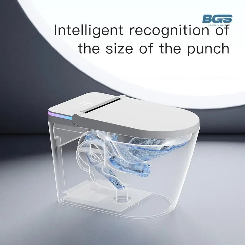 Intelligent Smart Toilet with Automatic Sensor Ceramic Bowl and Electronic Flush Featuring P-trap and S-trap Drainage Patterns — image 3