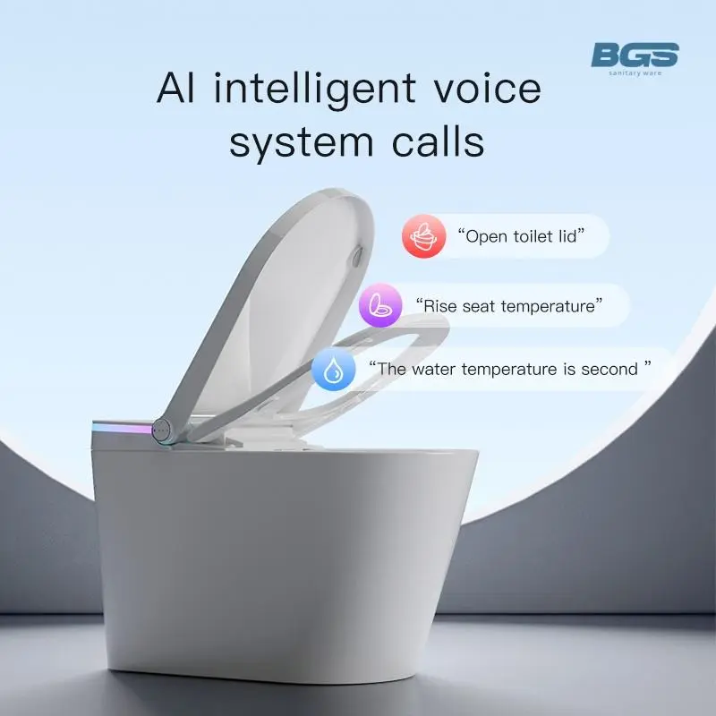 Intelligent Smart Toilet with Automatic Sensor Ceramic Bowl and Electronic Flush Featuring P-trap and S-trap Drainage Patterns — image 5