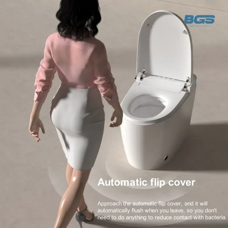 Touchless Intelligent Floor Mounted Smart Bidet Male Female Washing Functions Advanced Remote Control Elongated Bowl Toilet — image 5