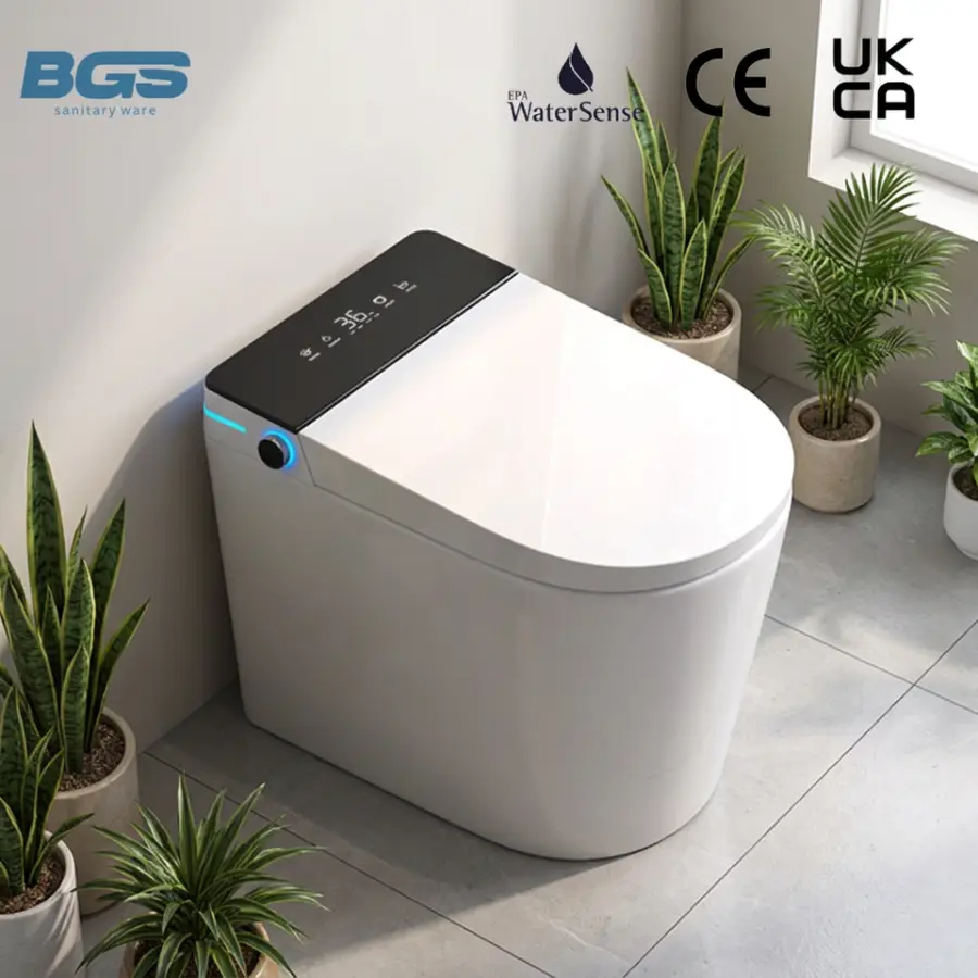 European Design Automatic Smart One-Piece Ceramic WC Toilet Auto Flush Cleaning Remote Control Electric Intelligent Bath — view 1