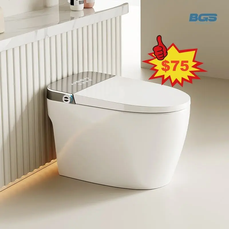 Ceramic Material Intelligent Bidet Automatic Open-Type Electronic System Hidden Tank Remote Control Integrated P-Trap Toilet — image 3