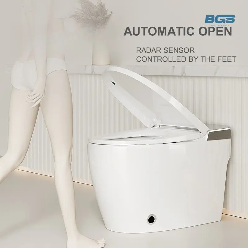 Ceramic Material Intelligent Bidet Automatic Open-Type Electronic System Hidden Tank Remote Control Integrated P-Trap Toilet — image 4