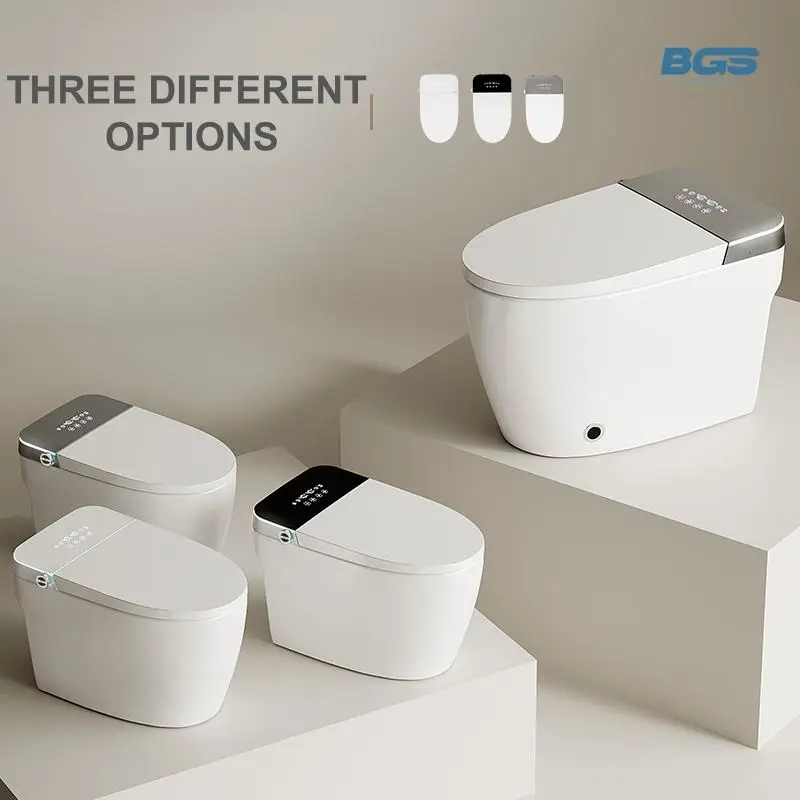 Ceramic Material Intelligent Bidet Automatic Open-Type Electronic System Hidden Tank Remote Control Integrated P-Trap Toilet — image 5