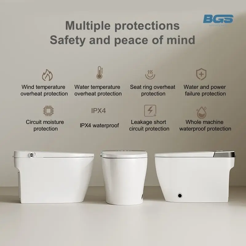 Ceramic Material Intelligent Bidet Automatic Open-Type Electronic System Hidden Tank Remote Control Integrated P-Trap Toilet — image 6