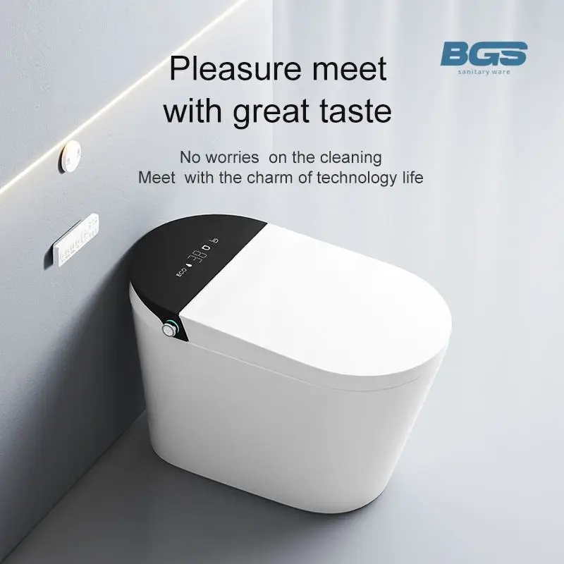 New Design Quality Bathroom Sanitary Porcelain Bathroom Automatic Bidet Electric One Piece Wc Ceramic Intelligent Smart Toilet — image 3