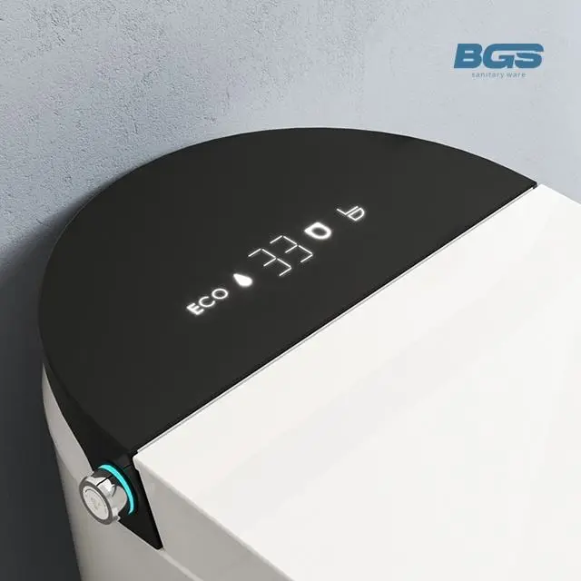 New Design Quality Bathroom Sanitary Porcelain Bathroom Automatic Bidet Electric One Piece Wc Ceramic Intelligent Smart Toilet — image 4