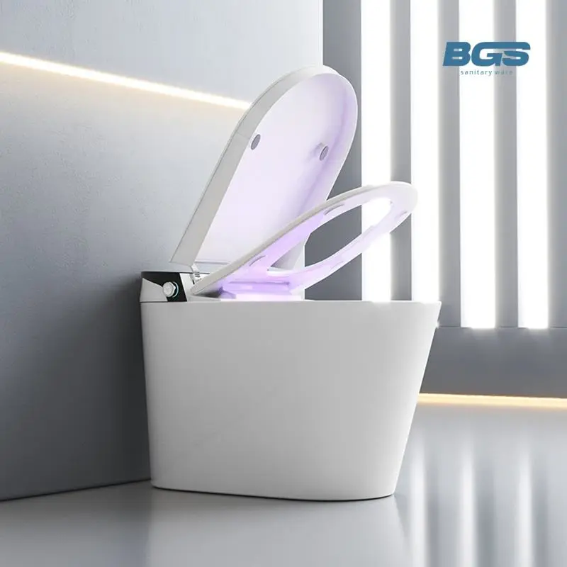 New Design Quality Bathroom Sanitary Porcelain Bathroom Automatic Bidet Electric One Piece Wc Ceramic Intelligent Smart Toilet — image 5