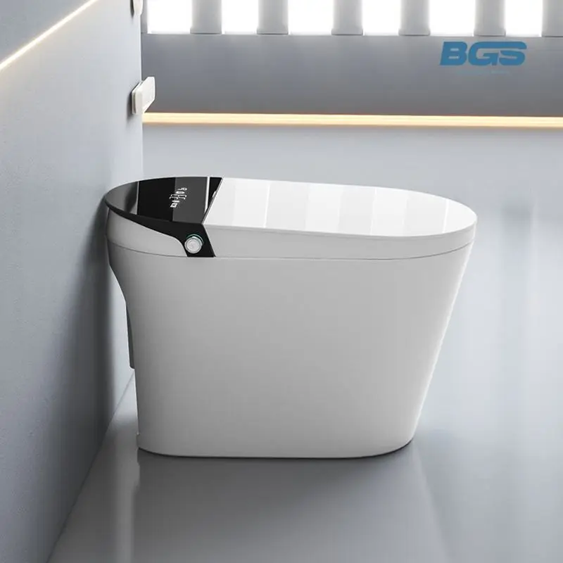New Design Quality Bathroom Sanitary Porcelain Bathroom Automatic Bidet Electric One Piece Wc Ceramic Intelligent Smart Toilet — image 6