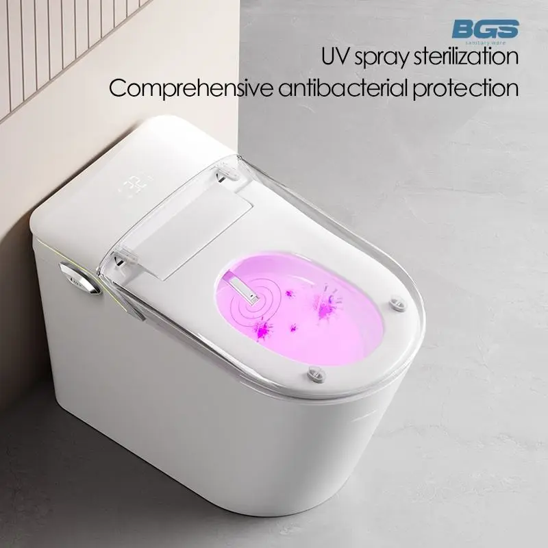 2025 Modern Sanitary Ware White Bathroom Water Closet Automatic Electric Toilet Inodoro One Piece Smart Toilet Bowl with Bidet — image 4