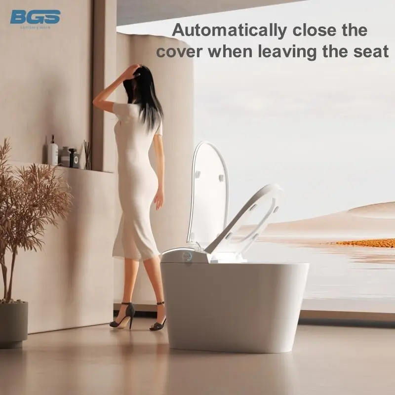 Auto Sensor Flush Electric S-Trap/P-Trap Dual-Flush One Piece Intelligent Toilet Bowl White Smart Toilet Remote Control — image 5