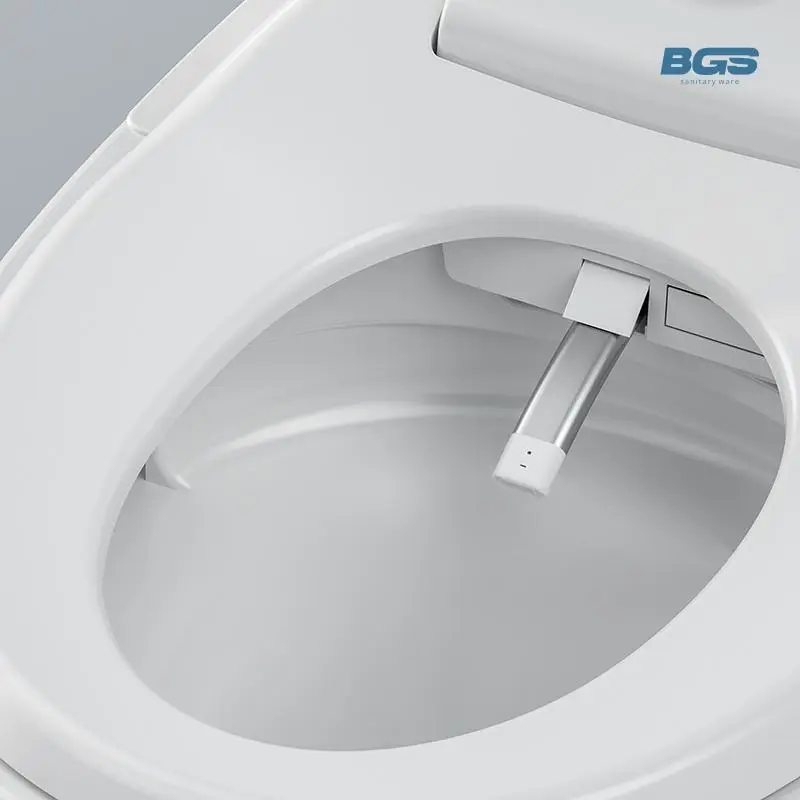 China High Quality Floor Electric Intelligent WC Water Tank Automatic Auto Cleaning One Piece Egg Shape Smart Intelligent Toilet — image 6