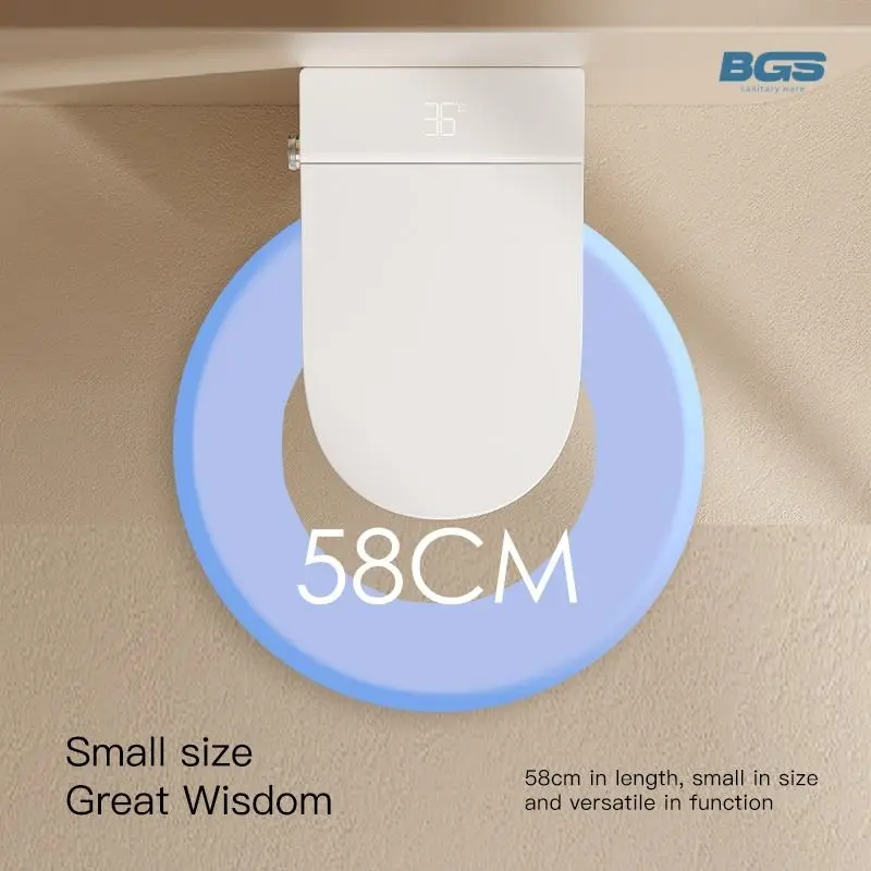Modern Style Wall Mounted Smart Toilet Color One Piece Automatic Bidet WC with P-Trap Drainage Remote Control Included — image 7