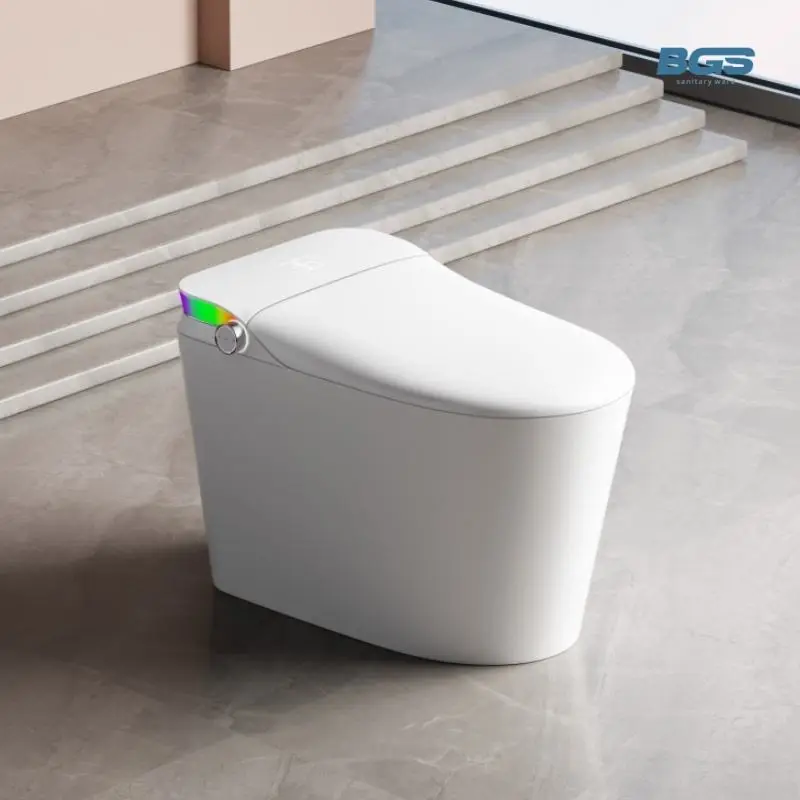Hotel New Design Ceramic Automatic White Color WC Smart Electronic Intelligent Toilet Bowl with S-Trap Drainage for Bath — view 1
