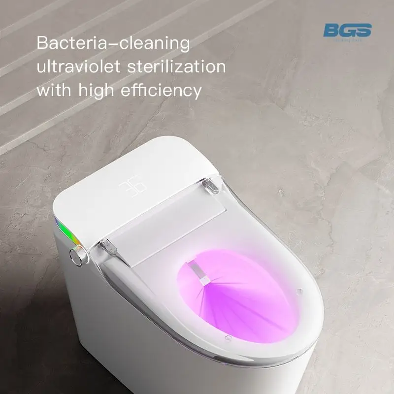 Hotel New Design Ceramic Automatic White Color WC Smart Electronic Intelligent Toilet Bowl with S-Trap Drainage for Bathroom — image 5