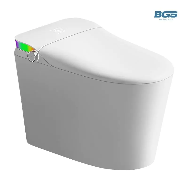 Hotel New Design Ceramic Automatic White Color WC Smart Electronic Intelligent Toilet Bowl with S-Trap Drainage for Bathroom — image 7