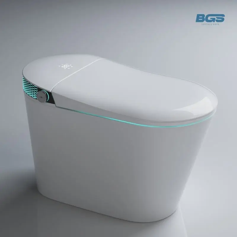 Modern Floor Mounted Intelligent Sanitary Ware Girl Pissing Electronic WC Automatic Flush Ceramic Smart Toilet P-trap/S- — view 1
