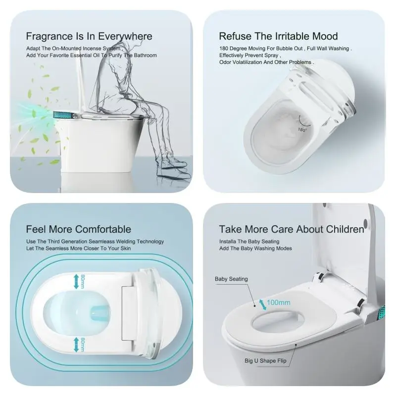 Modern Floor Mounted Intelligent Sanitary Ware Girl Pissing Electronic WC Automatic Flush Ceramic Smart Toilet P-trap/S-trap — image 7