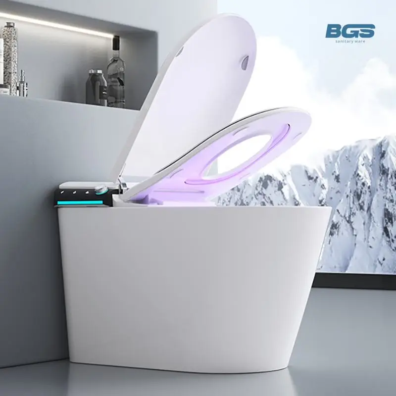 High Quality White Ceramic One-Piece Automatic Flush WC Smart Toilet Elongated Bowl Shape Remote Control Function Floor Mounted — image 4
