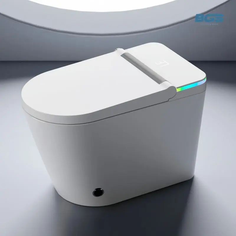 High Version Home Bathroom Sanitary Ware Tankless Colorful Atmosphere Light Sensor Electric Bidet Auto Intelligent Smart Toilet — image 6
