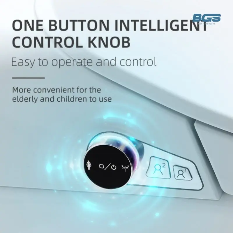 European Sanitary Ware Ceramic Night Light Toilet Bowl Heated Seat Electric Automatic Flush Intelligent WC Smart S-Trap/P-Trap — image 4