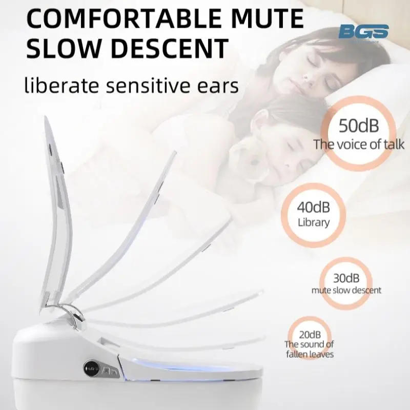 European Sanitary Ware Ceramic Night Light Toilet Bowl Heated Seat Electric Automatic Flush Intelligent WC Smart S-Trap/P-Trap — image 5