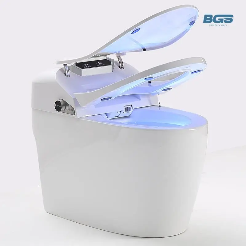 European Sanitary Ware Ceramic Night Light Toilet Bowl Heated Seat Electric Automatic Flush Intelligent WC Smart S-Trap/P-Trap — image 6
