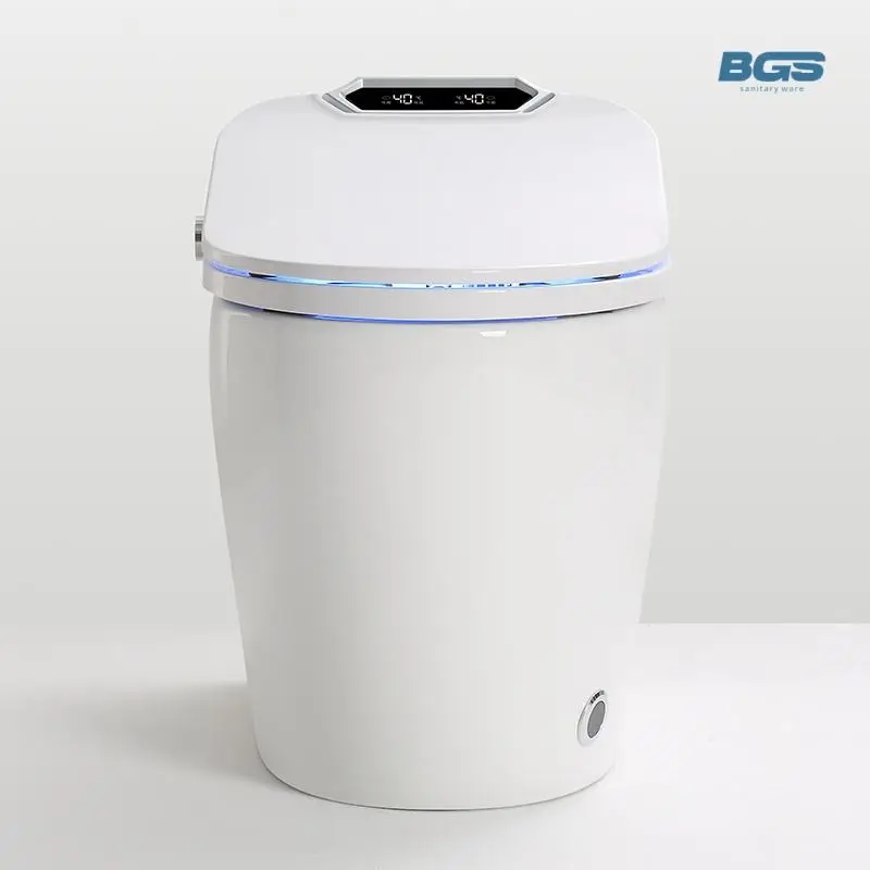 European Sanitary Ware Ceramic Night Light Toilet Bowl Heated Seat Electric Automatic Flush Intelligent WC Smart S-Trap/P-Trap — image 7