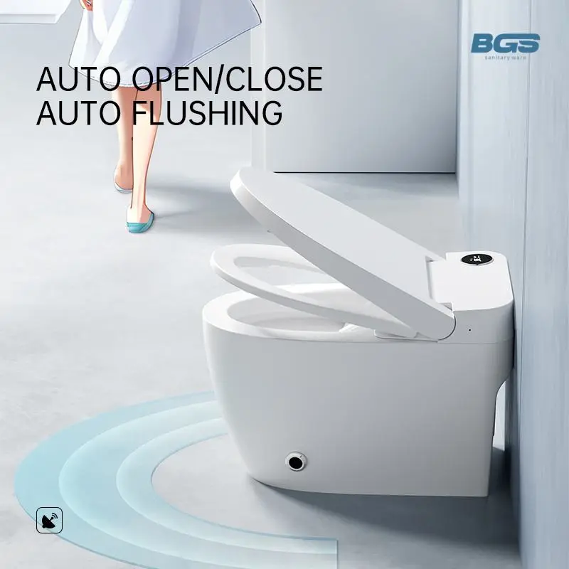 High End Automatic Flush Sanitary Ware Automatic Bathroom Water Closet Wc Intelligent Smart Toilet for Home — view 3