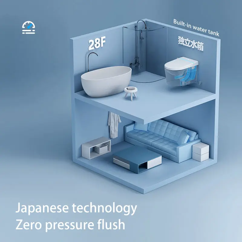 Hotel Automatic Flip Cover Smart Toilet UV Cleaning Foot Sensor Flush Red Light Intelligent Bidet WC Toilet Bowl — view 3